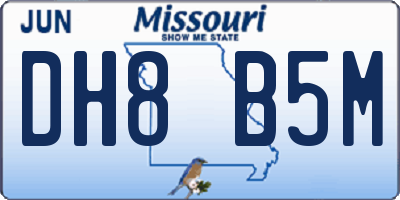 MO license plate DH8B5M