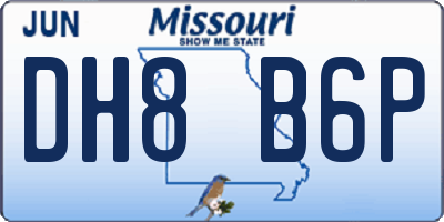 MO license plate DH8B6P