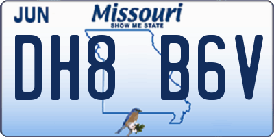 MO license plate DH8B6V