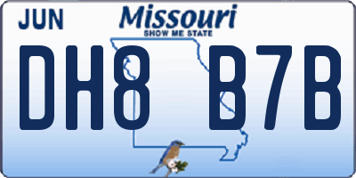 MO license plate DH8B7B