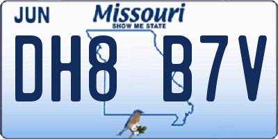 MO license plate DH8B7V