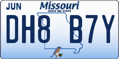 MO license plate DH8B7Y
