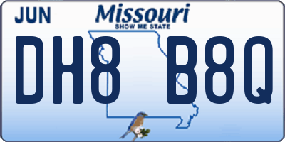 MO license plate DH8B8Q