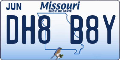MO license plate DH8B8Y