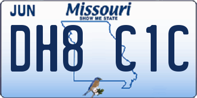 MO license plate DH8C1C