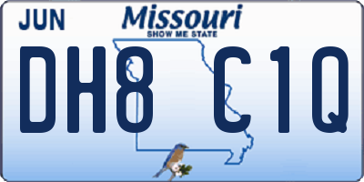 MO license plate DH8C1Q