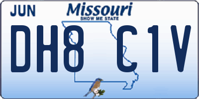 MO license plate DH8C1V
