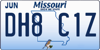 MO license plate DH8C1Z