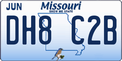 MO license plate DH8C2B