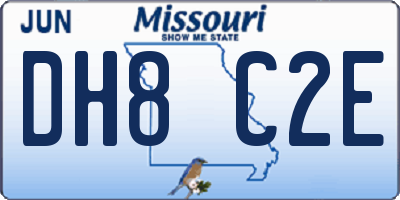 MO license plate DH8C2E