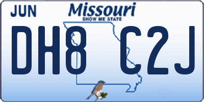 MO license plate DH8C2J