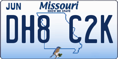 MO license plate DH8C2K