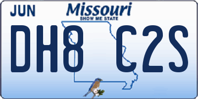 MO license plate DH8C2S