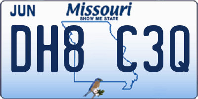 MO license plate DH8C3Q
