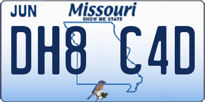 MO license plate DH8C4D