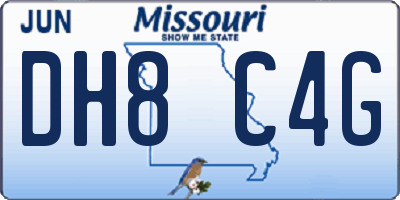 MO license plate DH8C4G