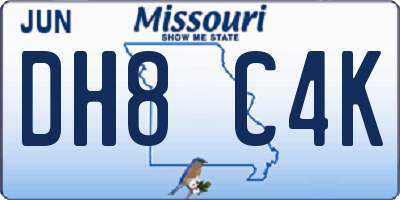 MO license plate DH8C4K