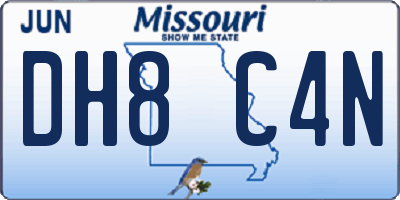 MO license plate DH8C4N