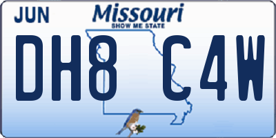 MO license plate DH8C4W