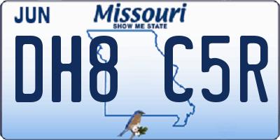 MO license plate DH8C5R