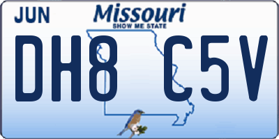 MO license plate DH8C5V