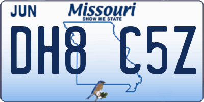 MO license plate DH8C5Z
