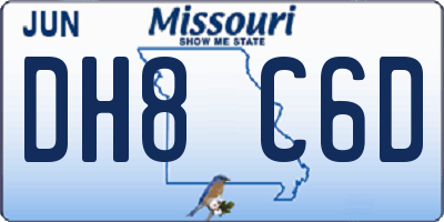 MO license plate DH8C6D