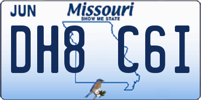 MO license plate DH8C6I