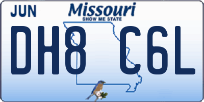MO license plate DH8C6L
