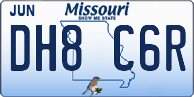 MO license plate DH8C6R