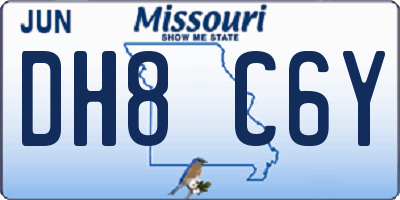 MO license plate DH8C6Y
