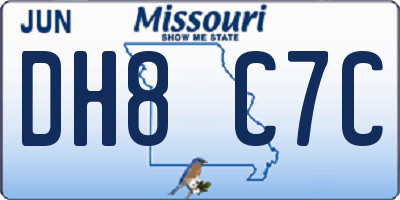 MO license plate DH8C7C