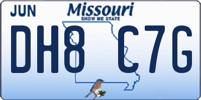 MO license plate DH8C7G