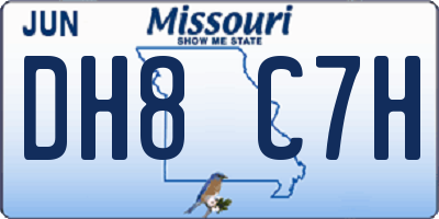 MO license plate DH8C7H