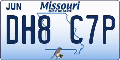 MO license plate DH8C7P