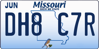 MO license plate DH8C7R