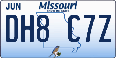 MO license plate DH8C7Z