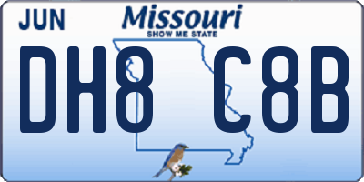 MO license plate DH8C8B