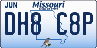 MO license plate DH8C8P