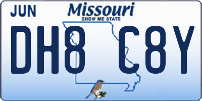 MO license plate DH8C8Y