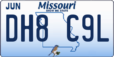 MO license plate DH8C9L