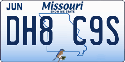 MO license plate DH8C9S