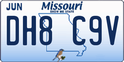 MO license plate DH8C9V