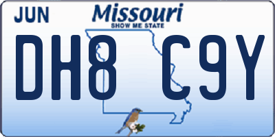 MO license plate DH8C9Y