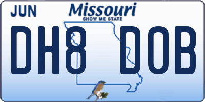 MO license plate DH8D0B