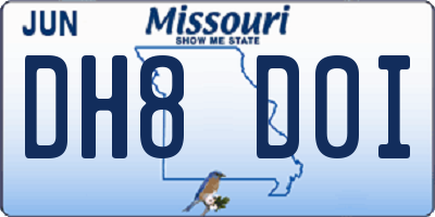 MO license plate DH8D0I