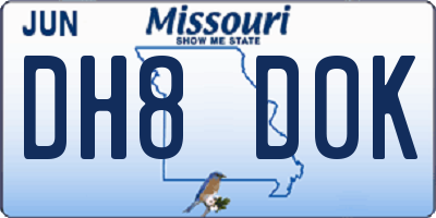 MO license plate DH8D0K