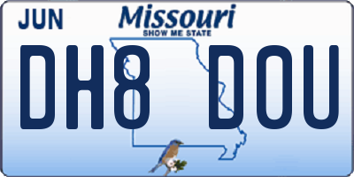 MO license plate DH8D0U