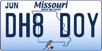 MO license plate DH8D0Y