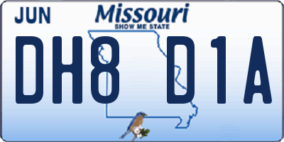 MO license plate DH8D1A